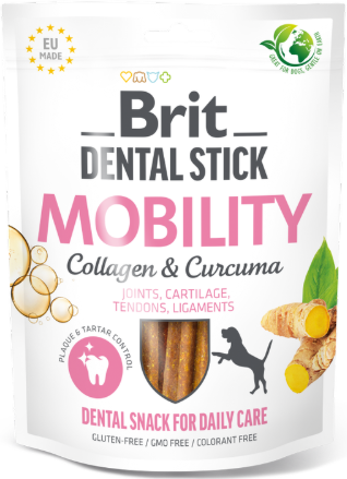 Brit Dental Stick Mobility – Collagène & Curcuma 251gr