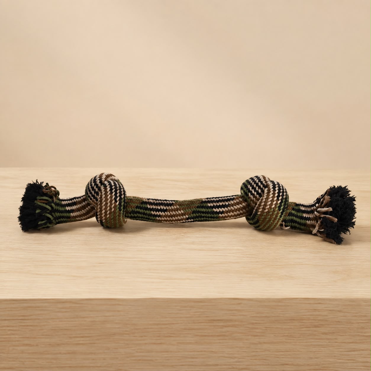 Jouet corde camouflage avec 2 nœuds 53x10x10
